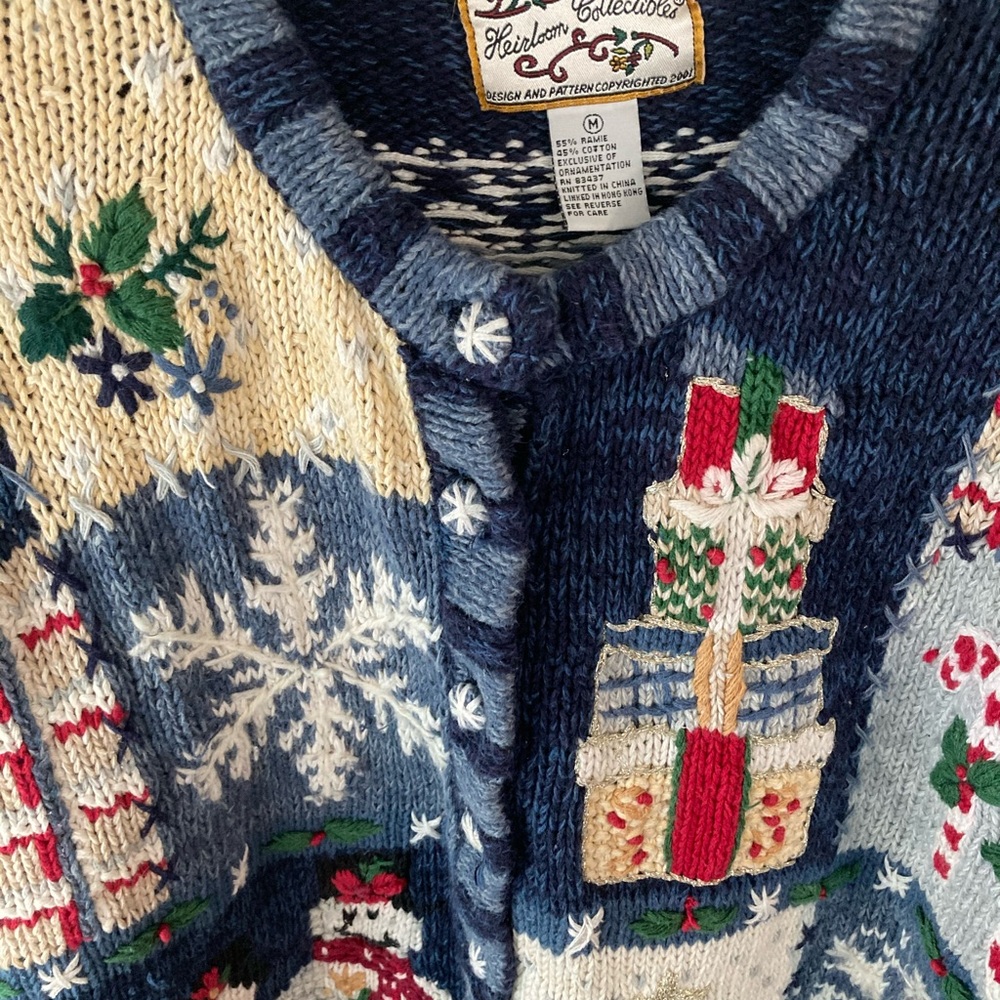 Vintage hand-knitted ugly Christmas sweater